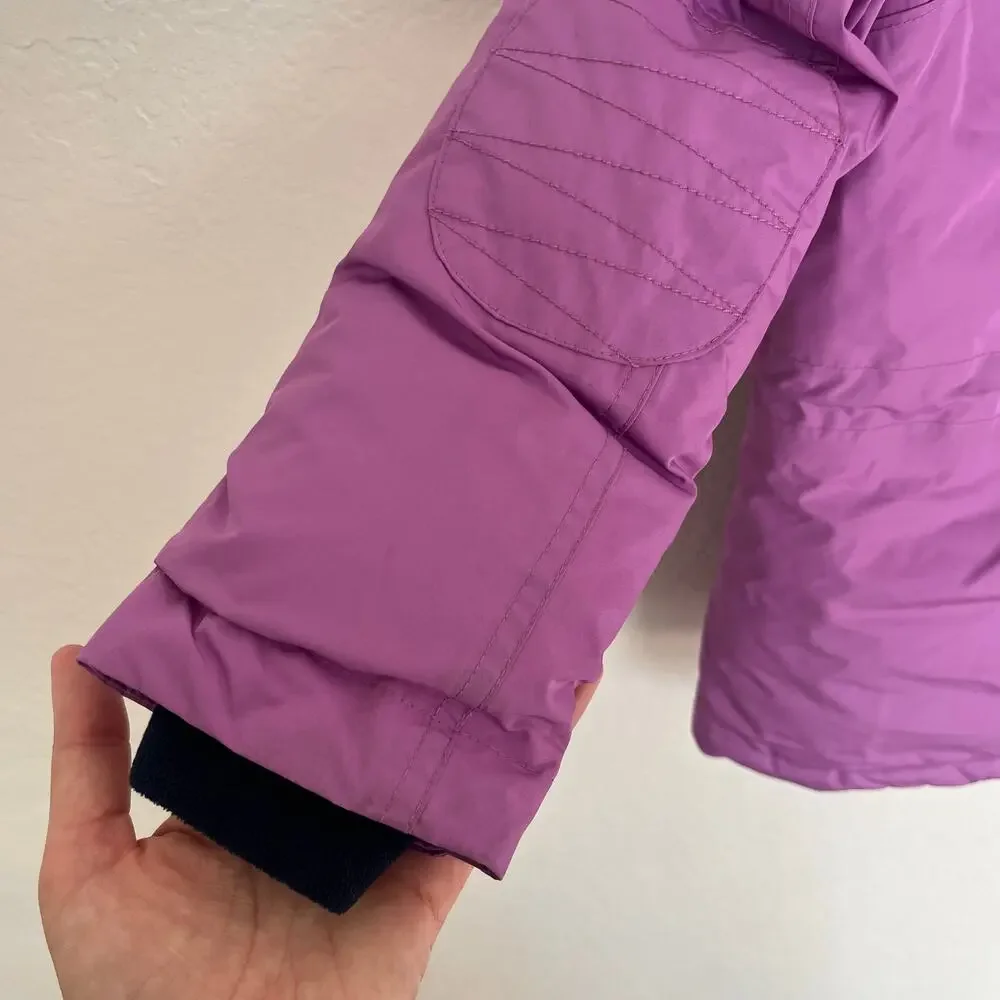 Lands' End Kids Purple Faux Fur Trim Expedition Winter Parka Jacket Size 4T